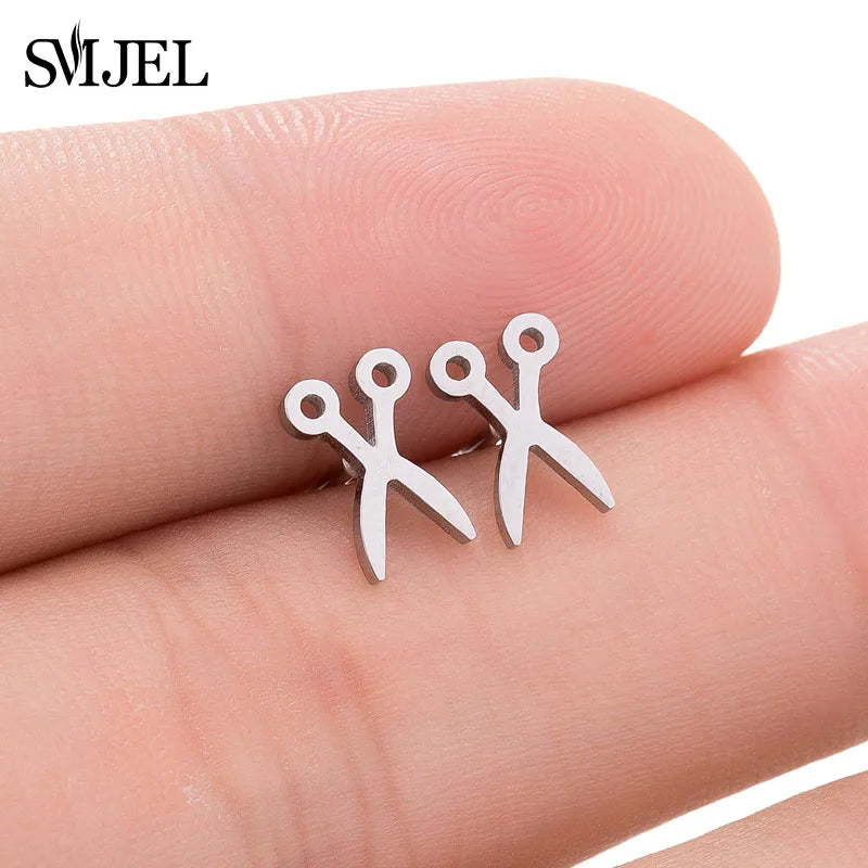 Black Stainless Steel Swirl Spiral Earrings - Image 27