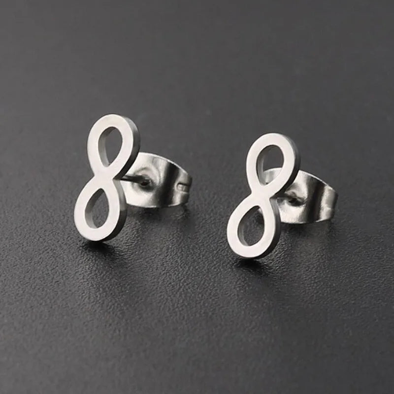 Black Stainless Steel Swirl Spiral Earrings - Image 24
