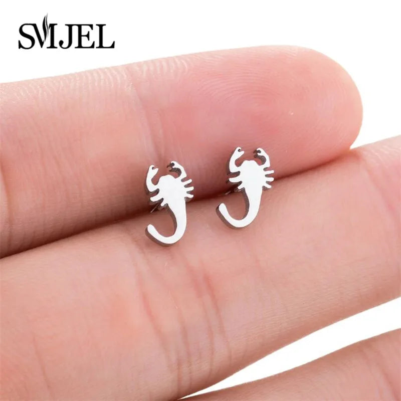 Black Stainless Steel Swirl Spiral Earrings - Image 15