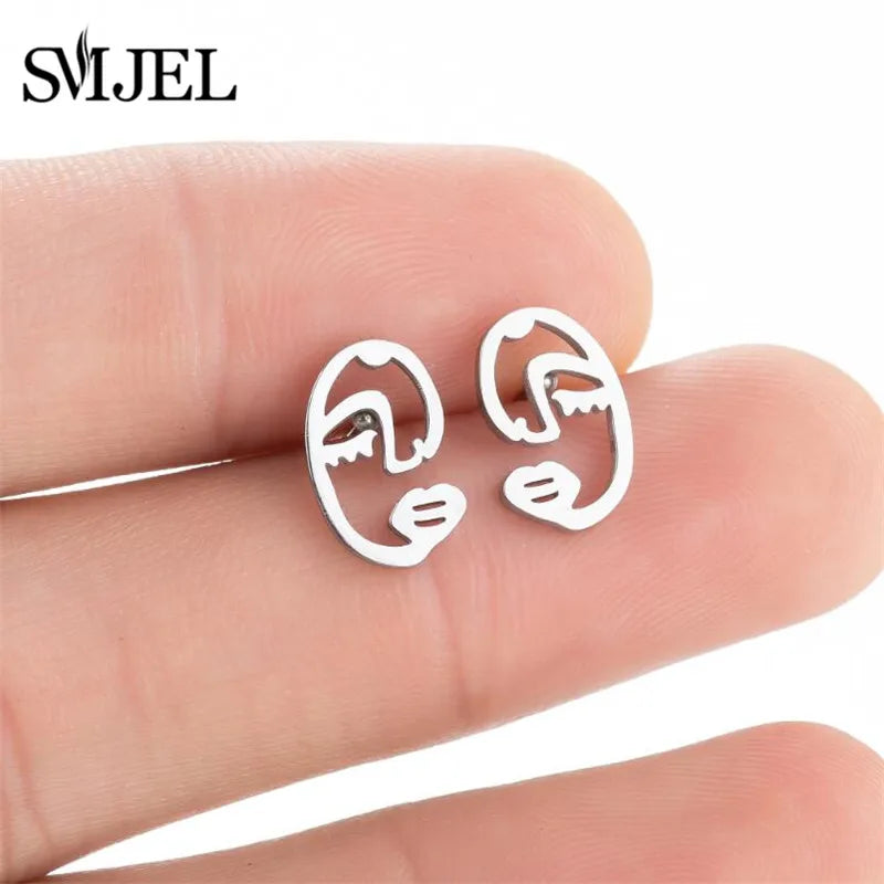 Black Stainless Steel Swirl Spiral Earrings - Image 21