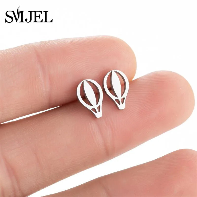 Black Stainless Steel Swirl Spiral Earrings - Image 26