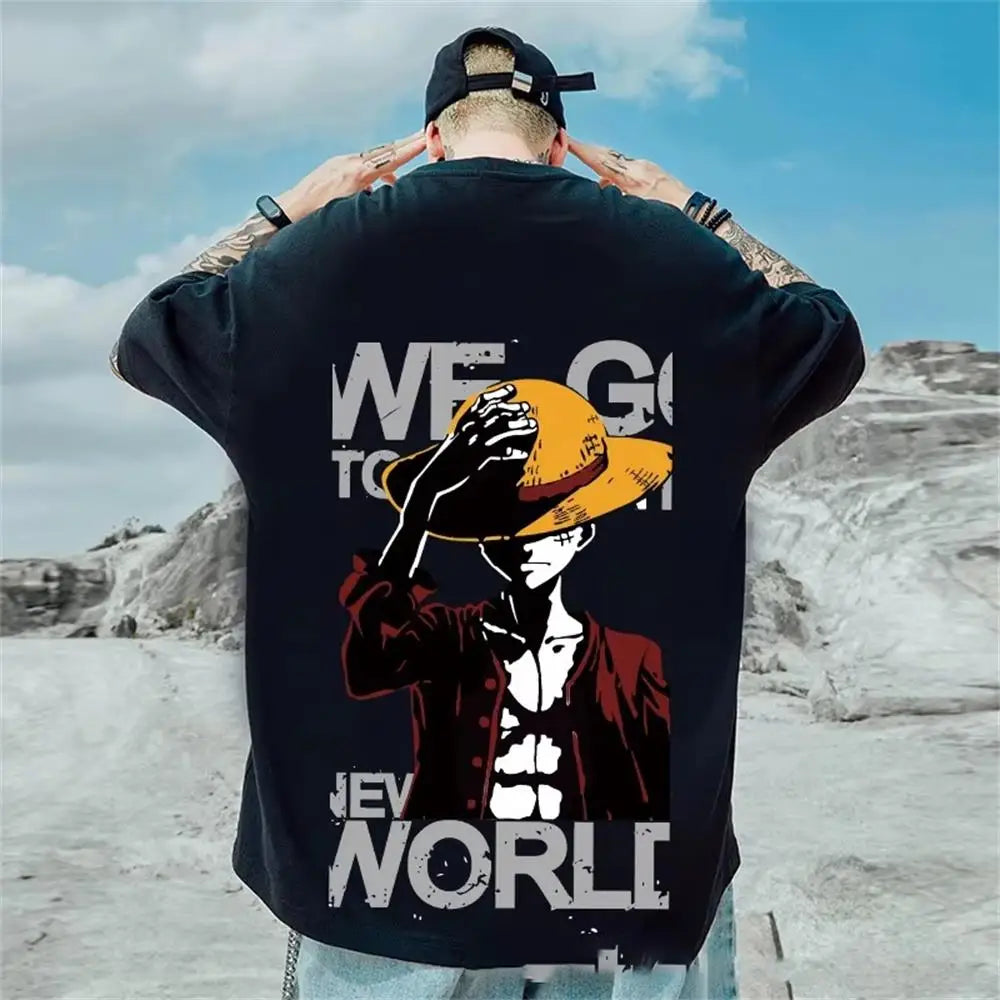 (Uniqlo) Anime ONE PIECE Monkey D. Luffy Printed Cotton T-Shirt - Image 4