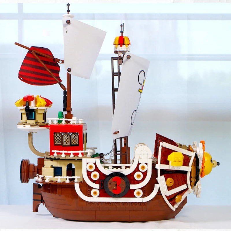 2022 New Anime One Piece Going Merry & Thousand Sunny Model Building Blocks Kit - Image 5