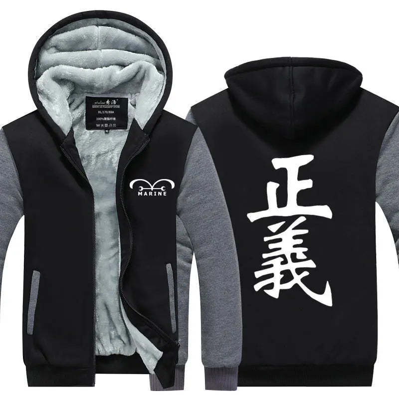 Anime One Piece Luffy Velvet Thick Warm Winter Hoodie - Image 32