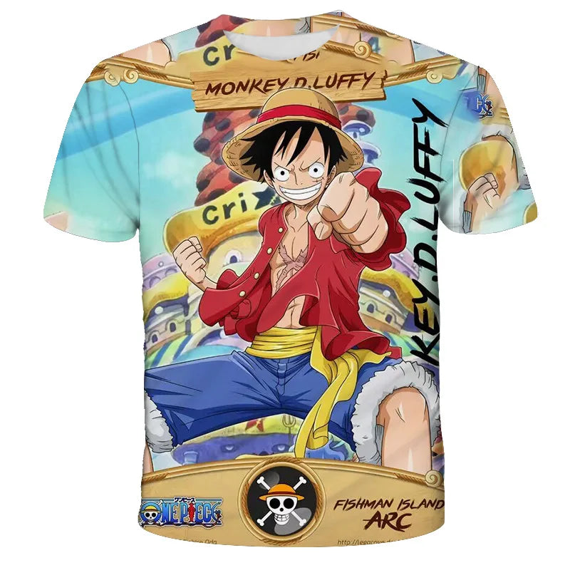 Fashion Kid Anime One Piece Luffy T-Shirt - Image 9