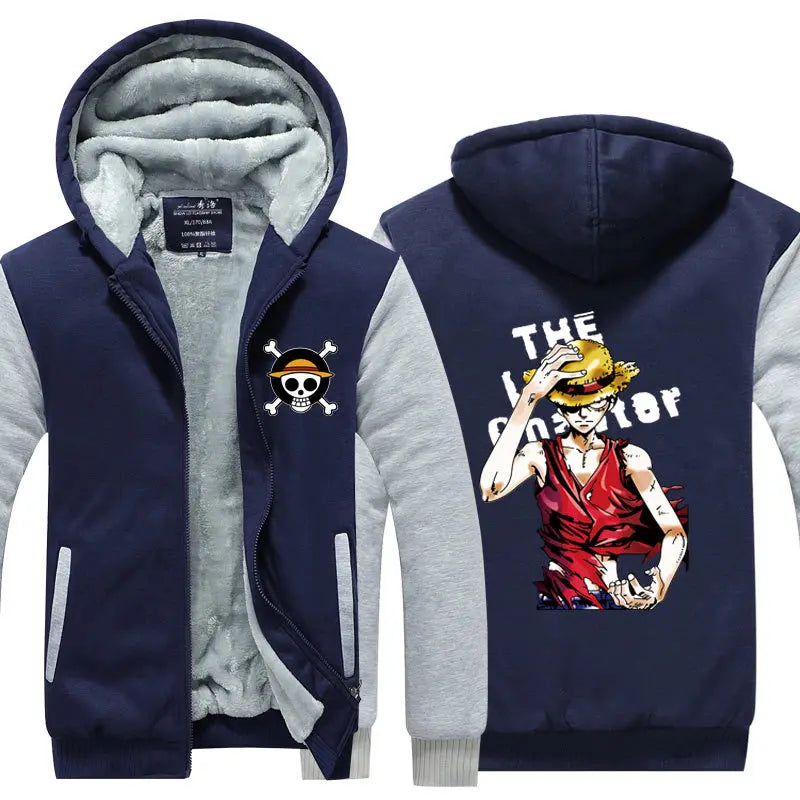 Anime One Piece Luffy Velvet Thick Warm Winter Hoodie - Image 17