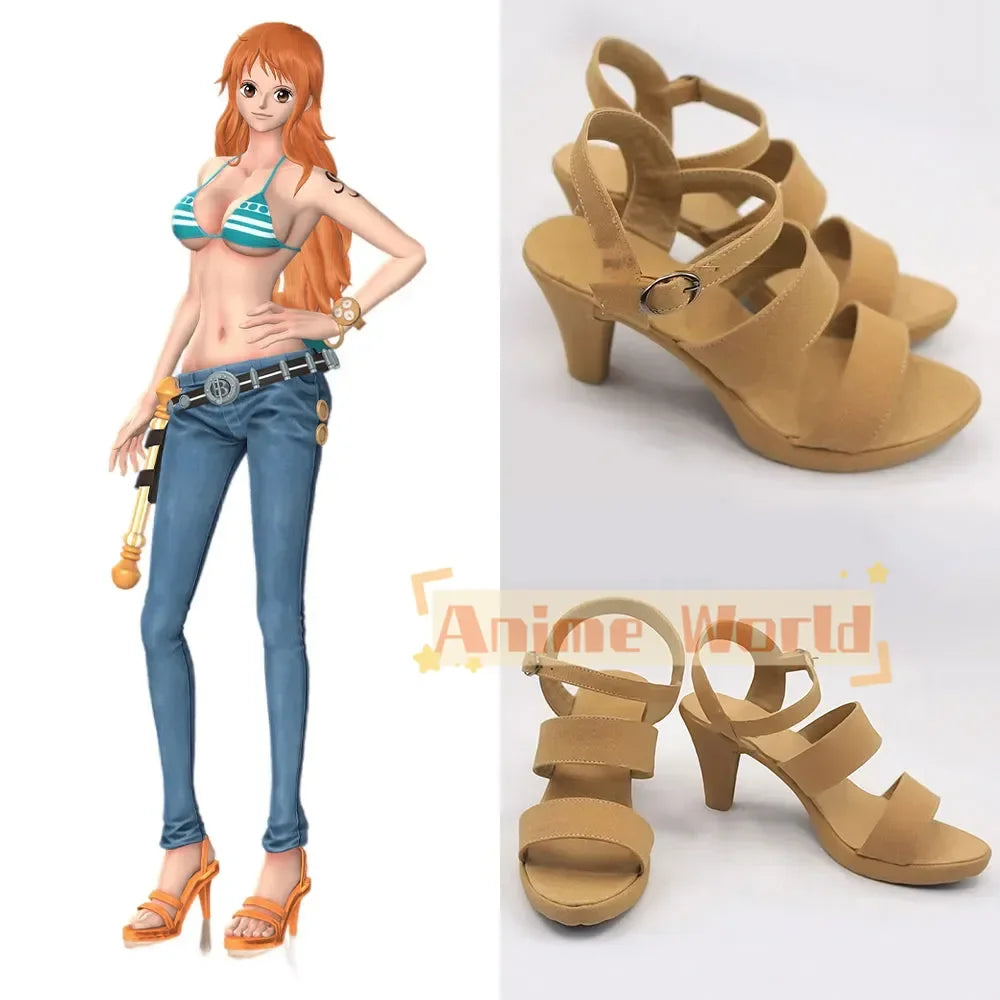 Nami Light Brown Cosplay Shoes