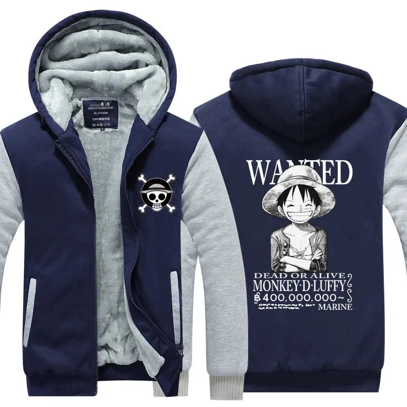 Anime One Piece Luffy Velvet Thick Warm Winter Hoodie - Image 21