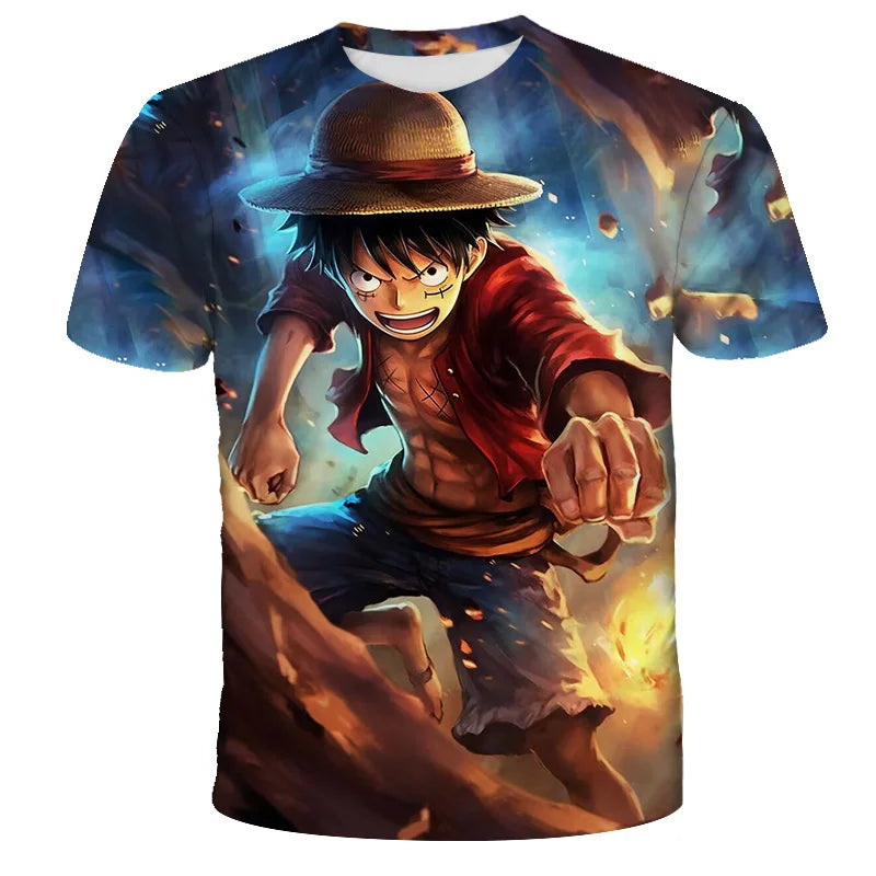 Fashion Kid Anime One Piece Luffy T-Shirt - Image 5