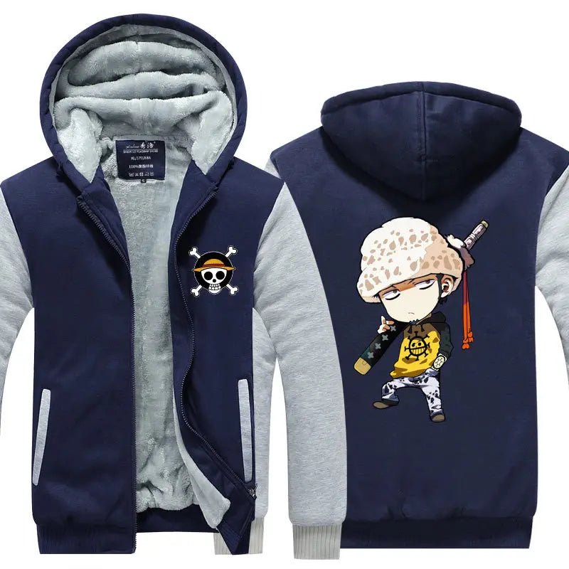 Anime One Piece Luffy Velvet Thick Warm Winter Hoodie - Image 36