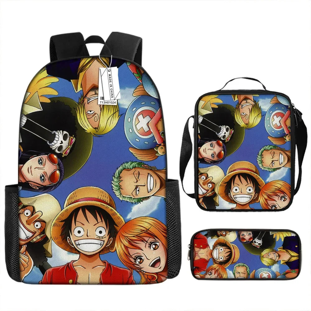 3PC-SET One Piece Luffy Schoolbag Backpack - Image 7