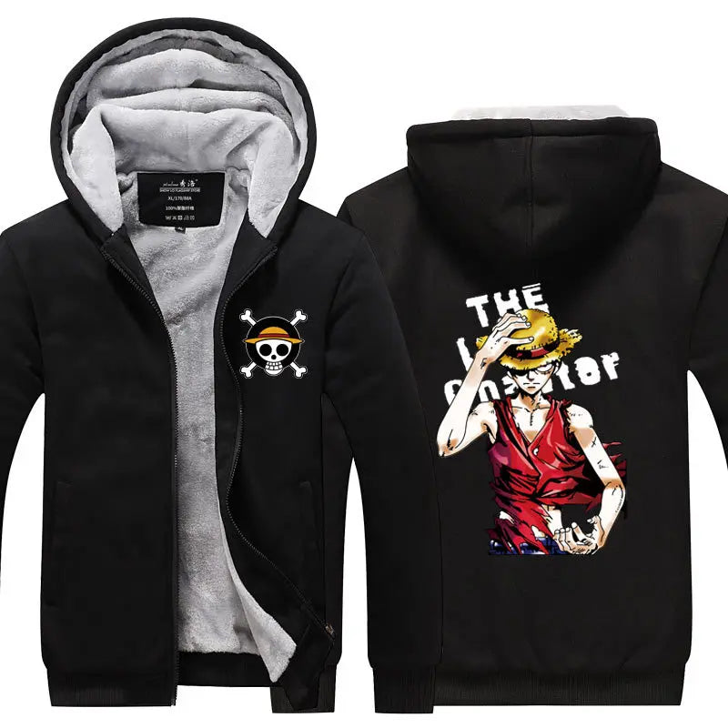Anime One Piece Luffy Velvet Thick Warm Winter Hoodie - Image 16