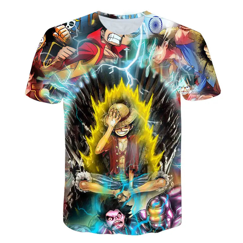 Fashion Kid Anime One Piece Luffy T-Shirt - Image 4