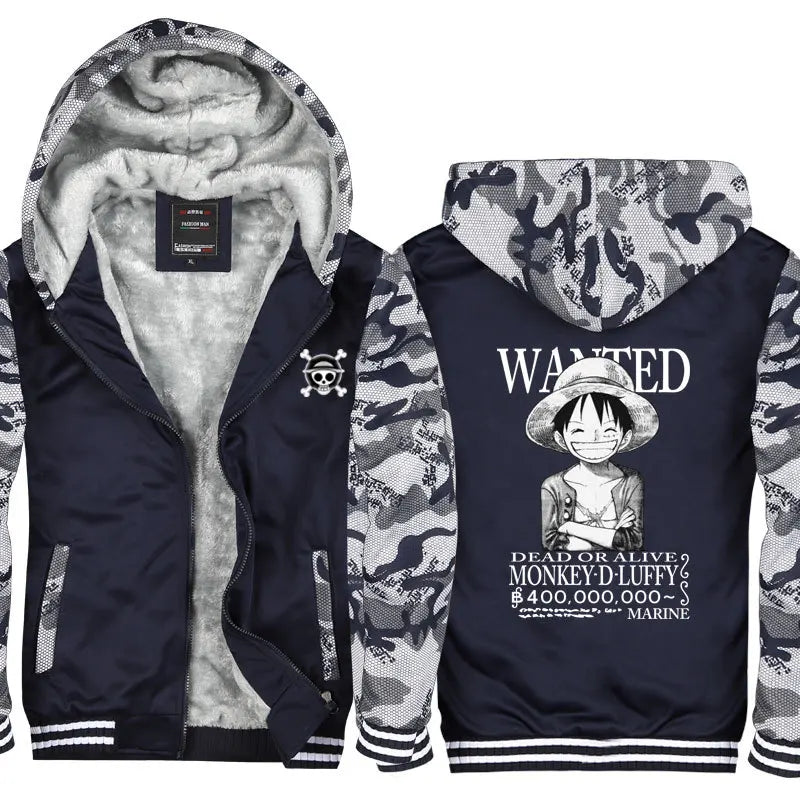 Anime One Piece Luffy Velvet Thick Warm Winter Hoodie - Image 23