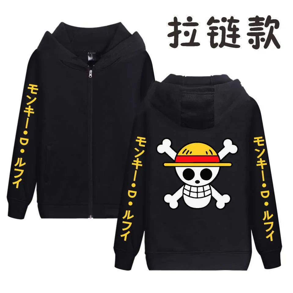 One Piece Anime Autumn/Winter Thick Jacket – Baseball Uniform Style with Straw Hat Luffy Print - Image 6
