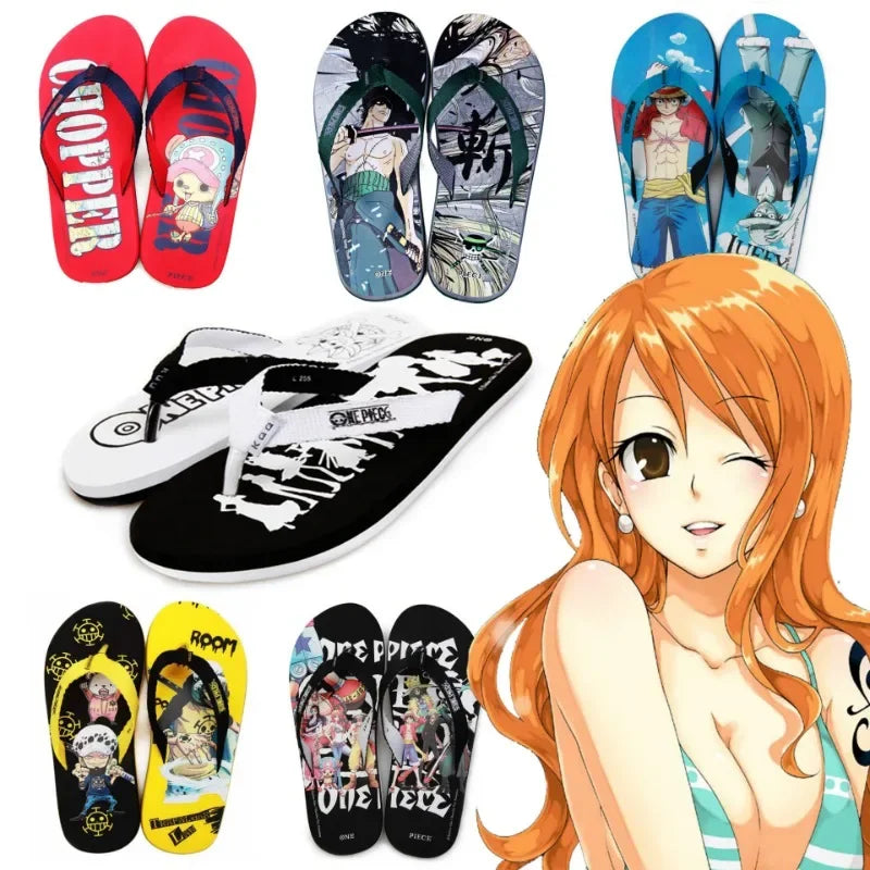 One Piece Anime Peripherals Kawaii Luffy, Chopper & Zoro Slippers - Image 2