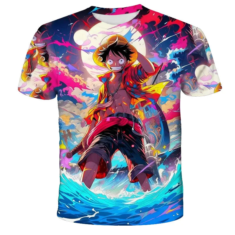 Fashion Kid Anime One Piece Luffy T-Shirt - Image 15