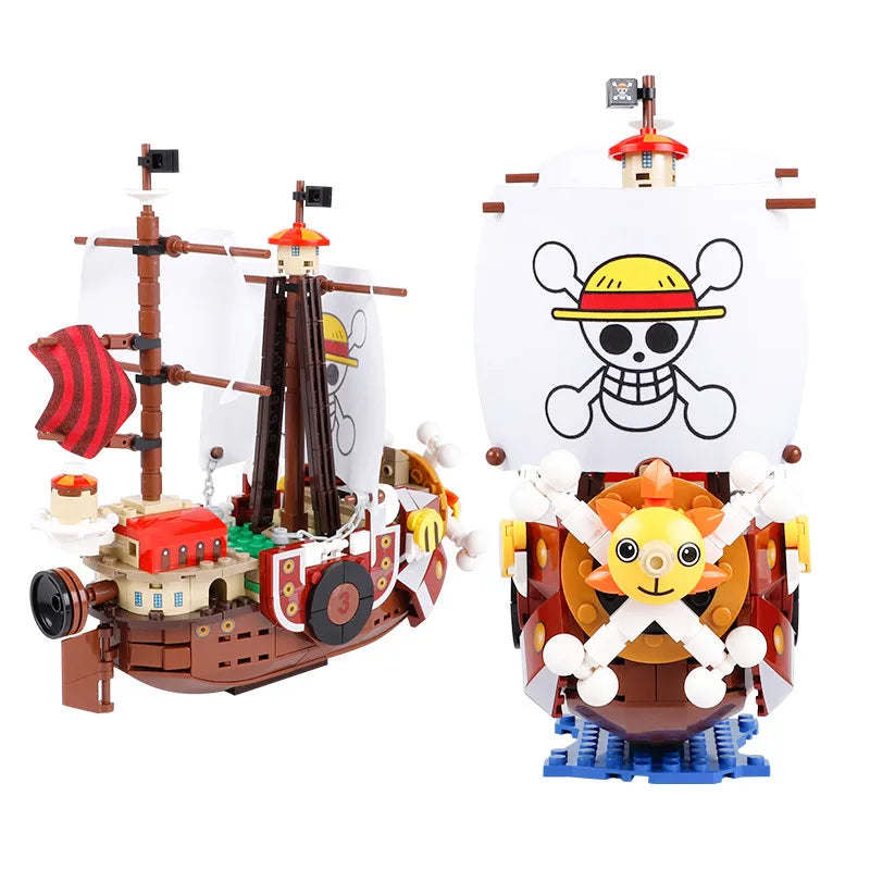 2022 New Anime One Piece Going Merry & Thousand Sunny Model Building Blocks Kit - Image 2