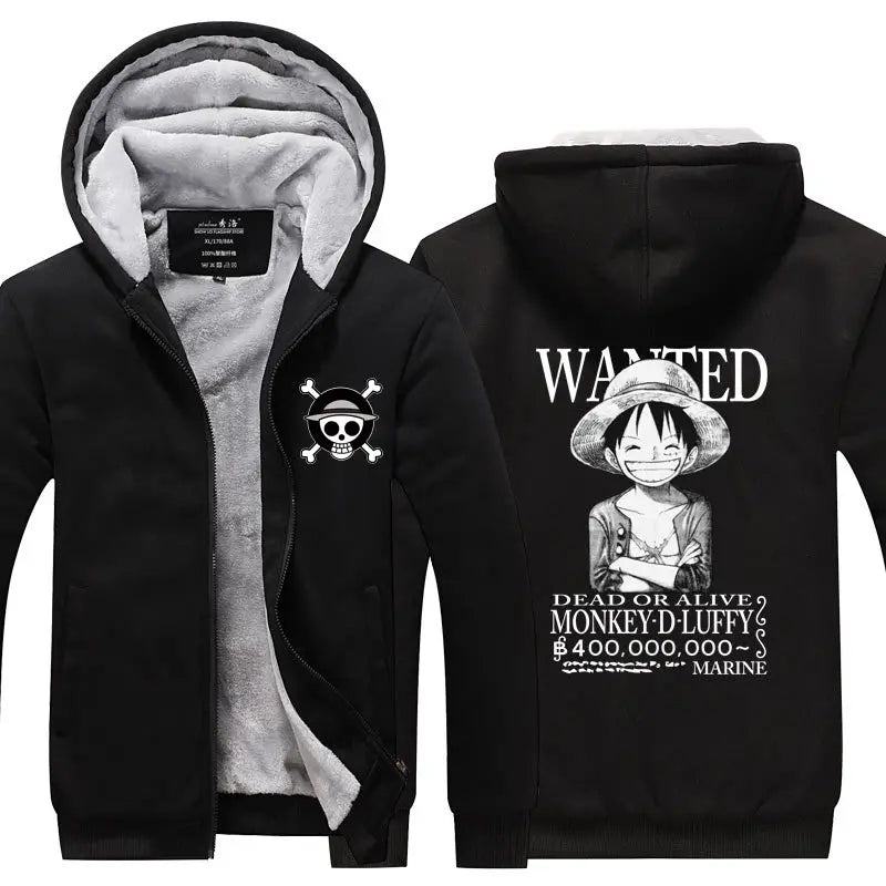 Anime One Piece Luffy Velvet Thick Warm Winter Hoodie - Image 25