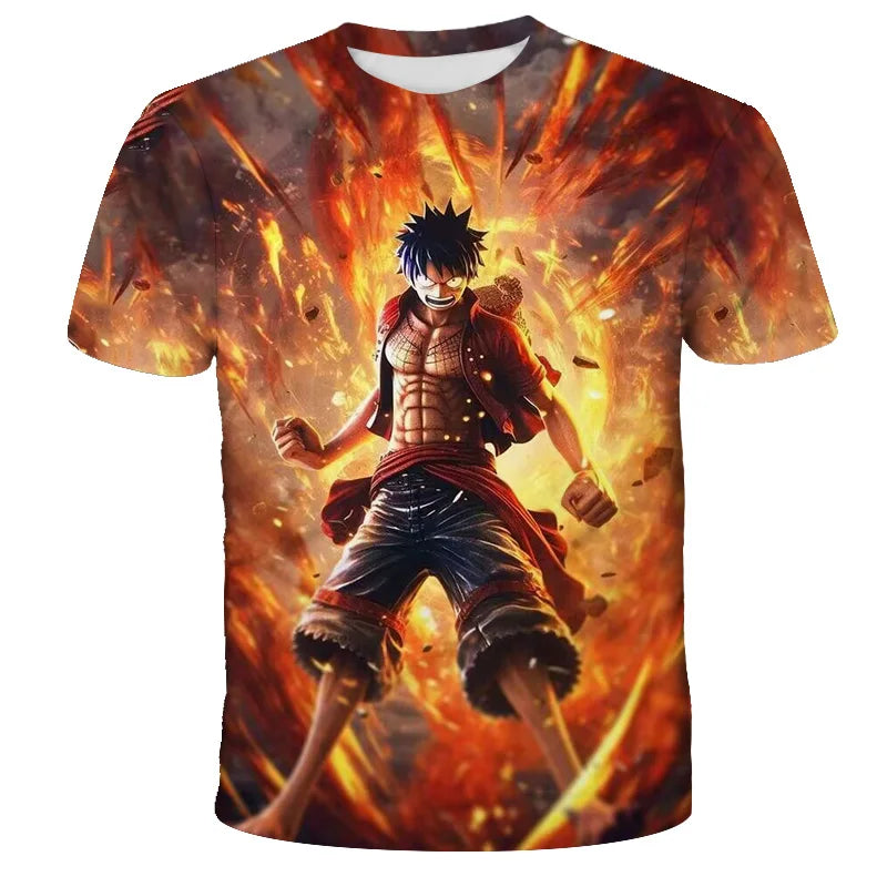 Fashion Kid Anime One Piece Luffy T-Shirt - Image 13