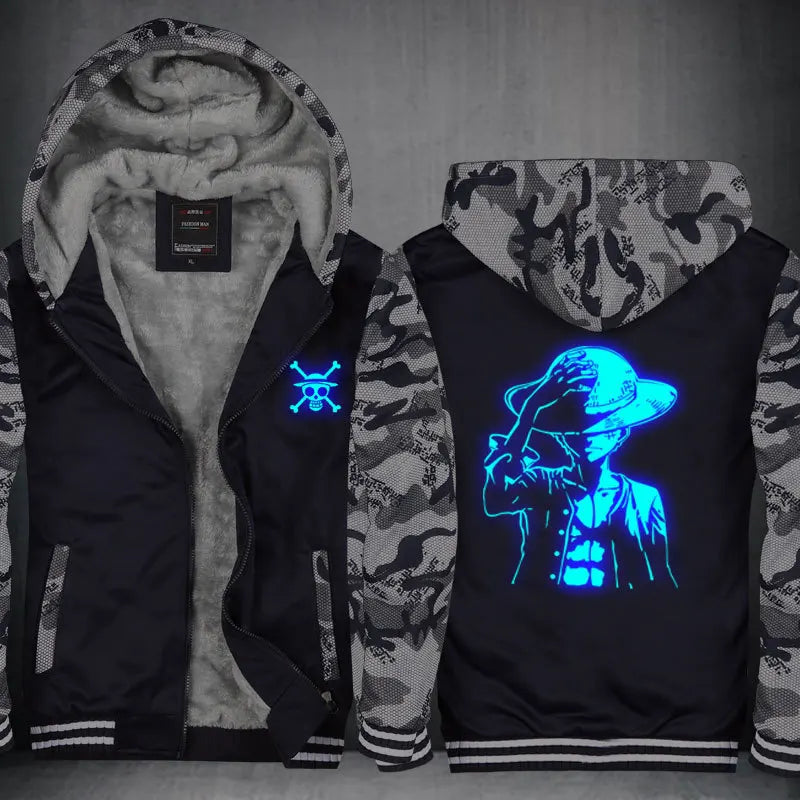 Anime One Piece Luffy Velvet Thick Warm Winter Hoodie - Image 12