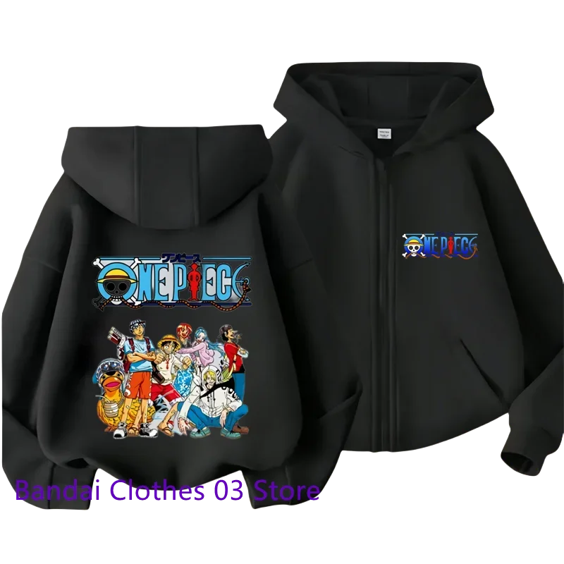 Hot Anime One Piece Kids Zipper Hoodie – Cartoon Luffy Print Autumn/Winter Sweatshirt - Image 8
