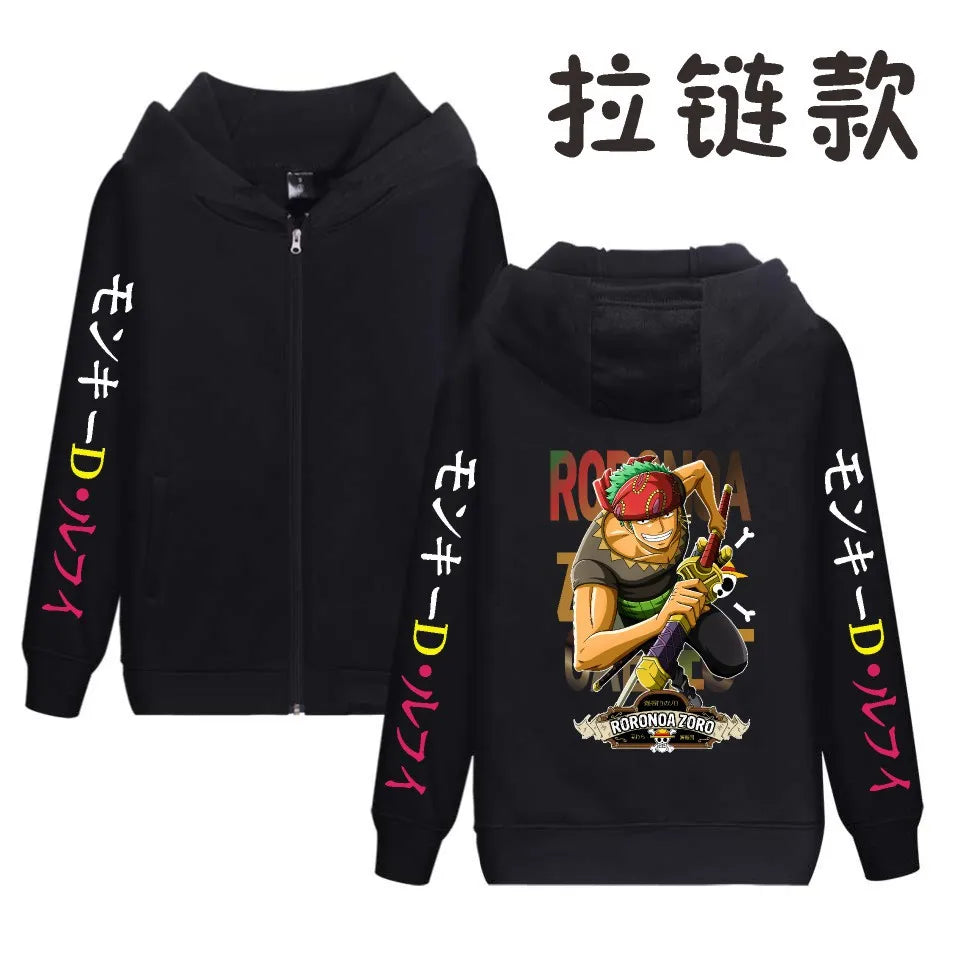 One Piece Anime Autumn/Winter Thick Jacket – Baseball Uniform Style with Straw Hat Luffy Print - Image 5