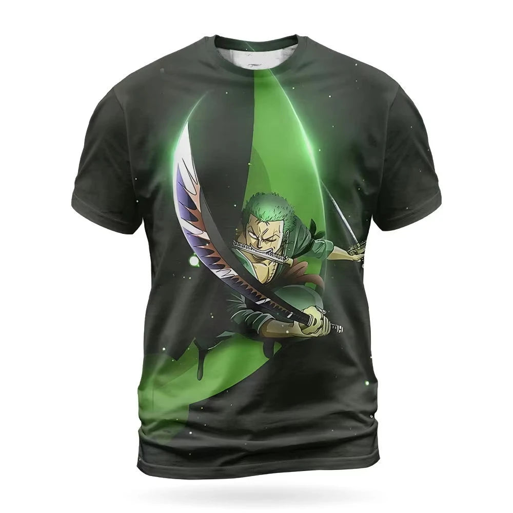 Japan Anime One Piece Roronoa Zoro 3D Printing Cosplay T-shirt - Image 2