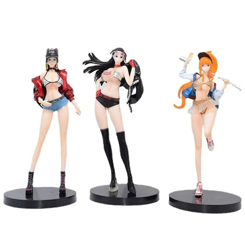 18cm One Piece Boa Hancock, Nico Robin & Nami Anime Figures - Image 3