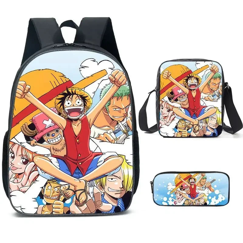 3PC-SET One Piece Luffy Schoolbag Backpack - Image 4
