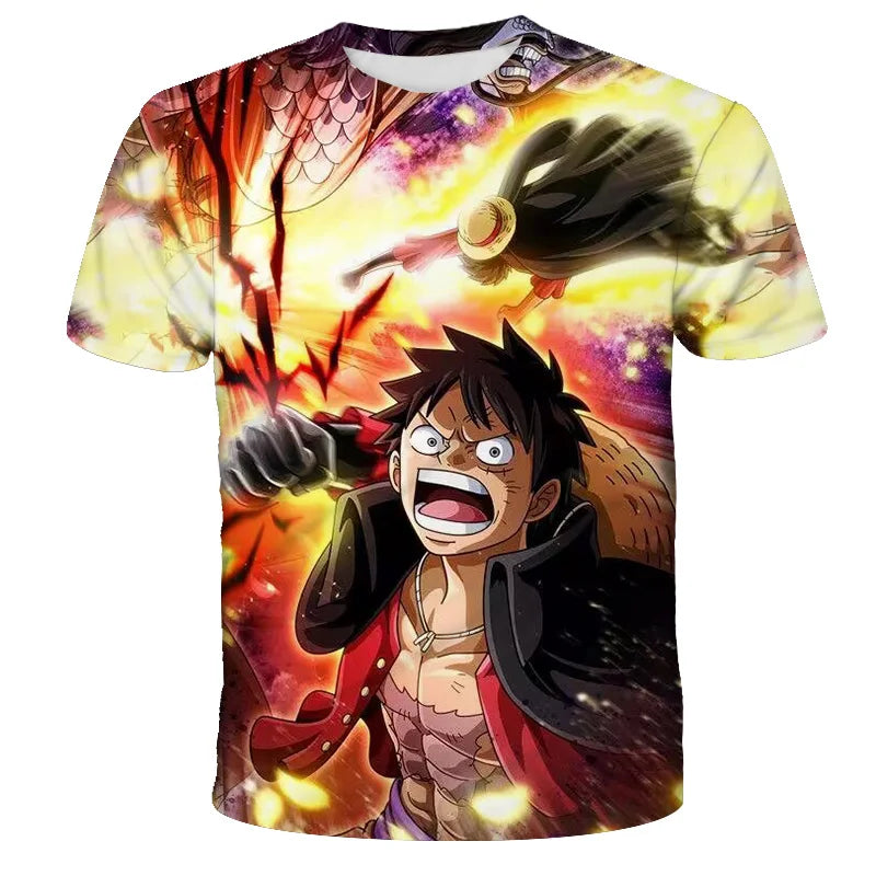 Fashion Kid Anime One Piece Luffy T-Shirt - Image 14