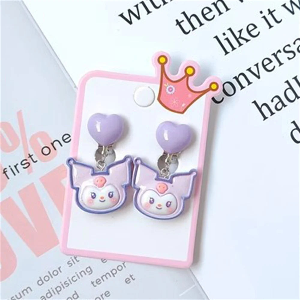 1 Pair Sanrio Hello Kitty, Cinnamoroll & Kuromi Ear Clip Earrings - Image 6