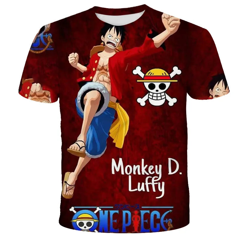 Fashion Kid Anime One Piece Luffy T-Shirt - Image 8