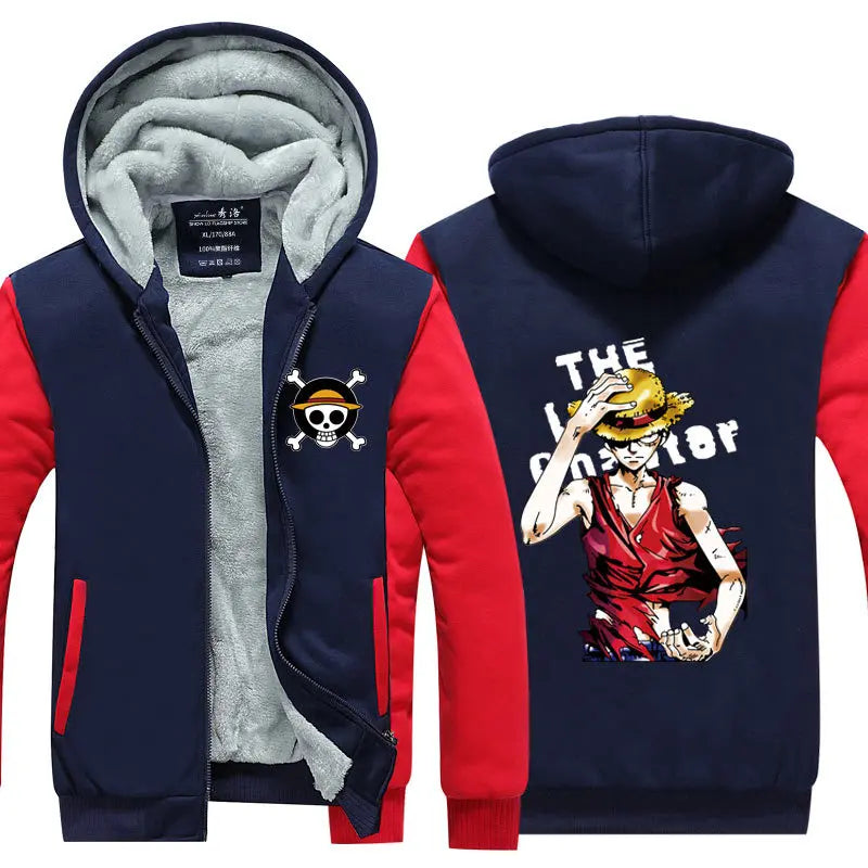 Anime One Piece Luffy Velvet Thick Warm Winter Hoodie - Image 20