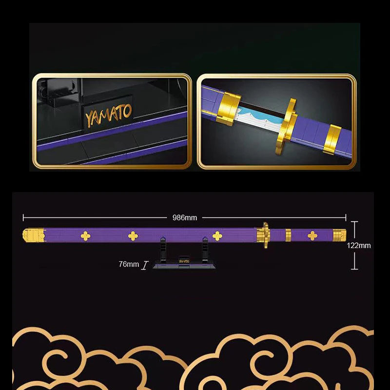 936PCS Anime Roronoa Zoro Sword Model Building Blocks - Image 6