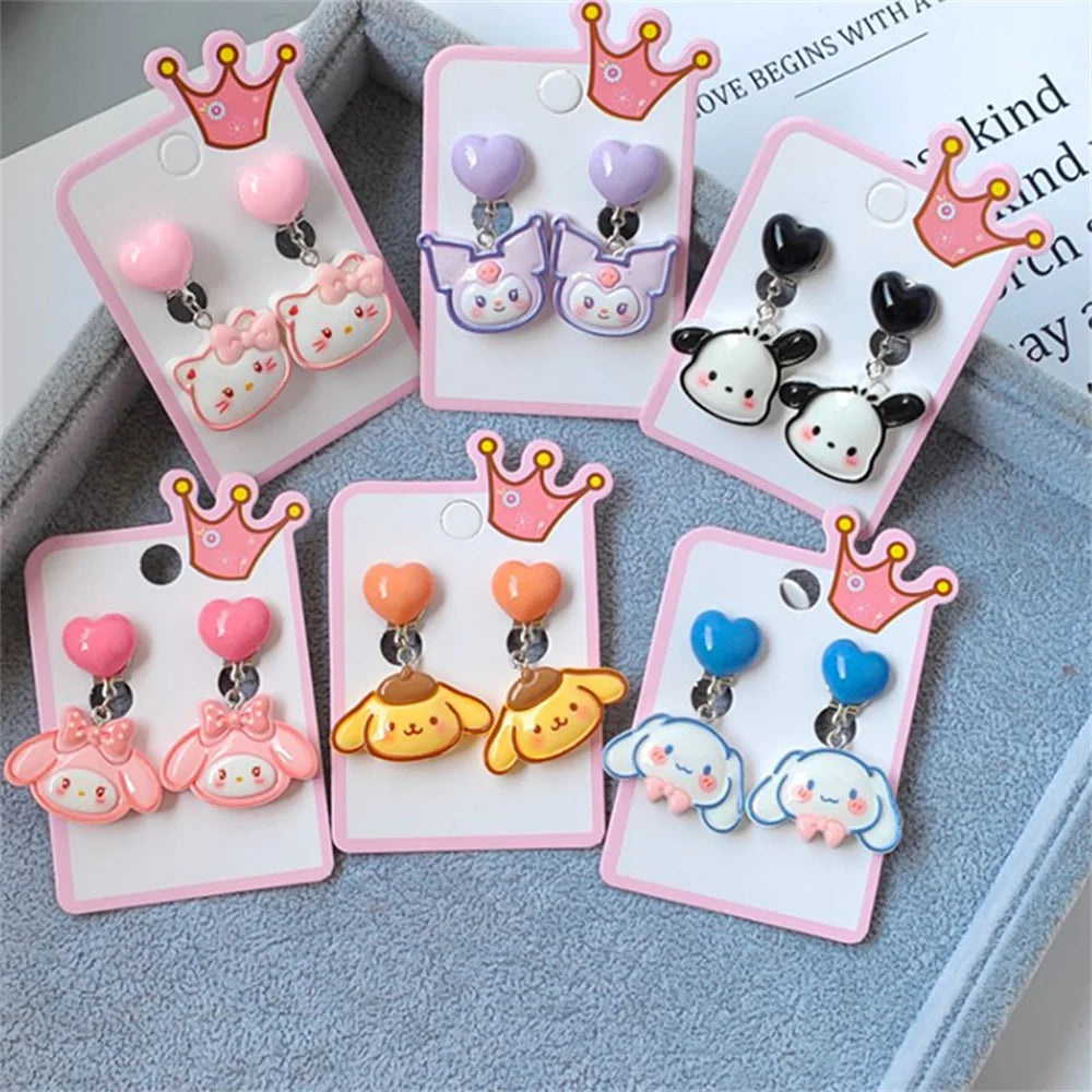 1 Pair Sanrio Hello Kitty, Cinnamoroll & Kuromi Ear Clip Earrings - Image 3