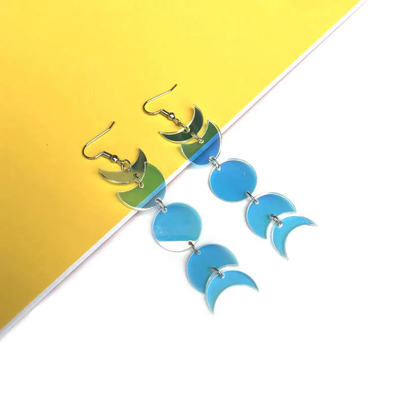 Geometric Acrylic Moon Earrings - Image 4