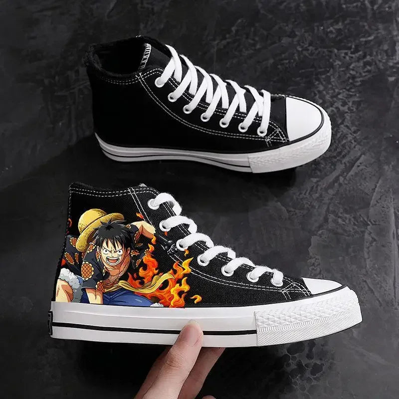 Anime One Piece Luffy Sauron High-Top Canvas Shoes - Image 2