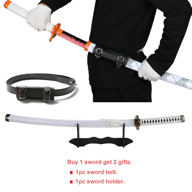 104cm Roronoa Zoro Katana – Japanese Anime Cosplay Weapon Prop with Bamboo Blade, Belt & Sword Holder - Image 3