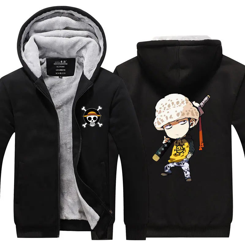 Anime One Piece Luffy Velvet Thick Warm Winter Hoodie - Image 40