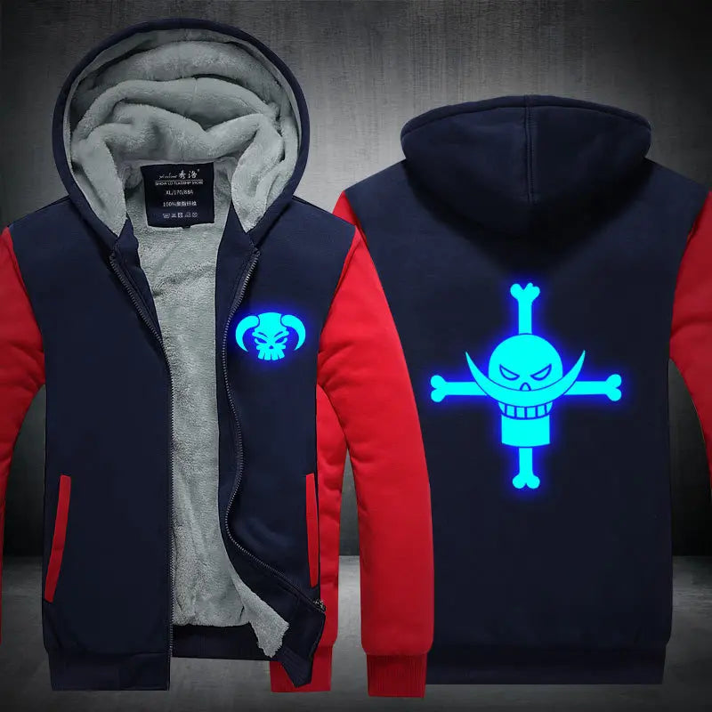 Anime One Piece Luffy Velvet Thick Warm Winter Hoodie - Image 8