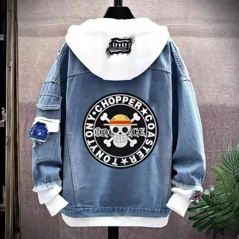 One Piece Anime Hoodie & Denim Jacket - Image 6