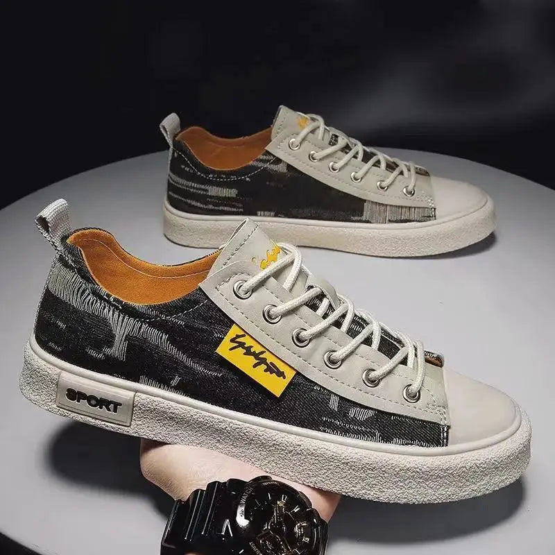 Male Black Summer Canvas Sneakers - Image 2