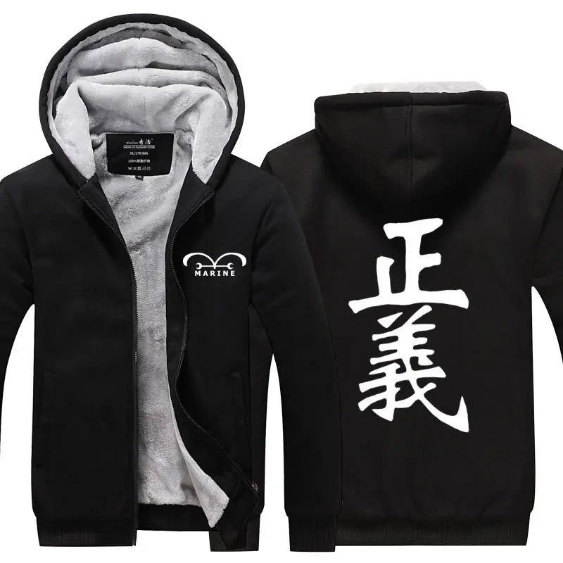 Anime One Piece Luffy Velvet Thick Warm Winter Hoodie - Image 41