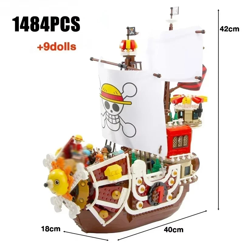 One Piece 1484pcs/432pcs + 9 Dolls Thousand Sunny Boat Blocks - Image 6