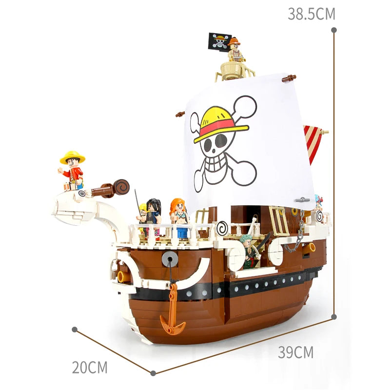 2022 New Anime One Piece Going Merry & Thousand Sunny Model Building Blocks Kit - Image 11